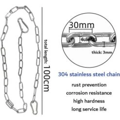 Cadena Con Dos Mosquetones, 1M Cadena De Silla Colgante De Acero Inoxidable, Cadena De Extensión De Sillas Colgantes, Kit Colgante Para Hamaca, Pilates, Equipo Interior Y Exterior - MODOU 7 Cadena Con Dos Mosquetones, 1M Cadena De Silla Colgante De Acero Inoxidable, Cadena De Extensión De Sillas Colgantes, Kit Colgante Para Hamaca, Pilates, Equipo Interior Y Exterior - MODOU -Elrincon del Jardin Tienda 90006773 3