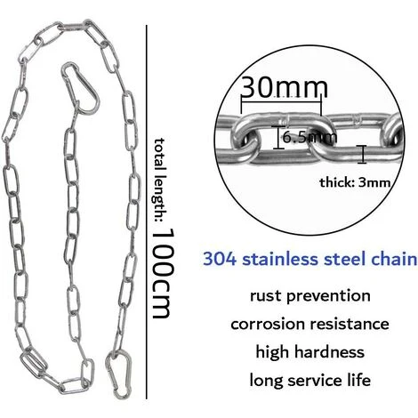 Cadena Con Dos Mosquetones, 1M Cadena De Silla Colgante De Acero Inoxidable, Cadena De Extensión De Sillas Colgantes, Kit Colgante Para Hamaca, Pilates, Equipo Interior Y Exterior - MODOU 3 Cadena Con Dos Mosquetones, 1M Cadena De Silla Colgante De Acero Inoxidable, Cadena De Extensión De Sillas Colgantes, Kit Colgante Para Hamaca, Pilates, Equipo Interior Y Exterior - MODOU - Imagen 3