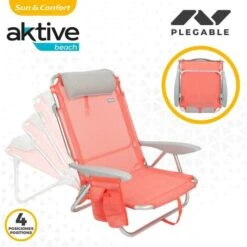 Pack Ahorro 2 Sillas Playa Flamingo Multiposición C/cojín Y Bolsillo 51x45x76 Cm Aktive 7 Pack Ahorro 2 Sillas Playa Flamingo Multiposición C/cojín Y Bolsillo 51x45x76 Cm Aktive -Elrincon del Jardin Tienda 90395866 3