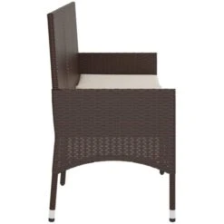 Banco De Jardín De 3 Plazas Con Cojines Ratán Sintético Marrón VidaXL -Elrincon del Jardin Tienda 91261706 5