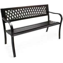 Banco Jardín Asiento Parque Mareike Metal Diseño Parque Clásico 2plazas Interior Exterior Decoración