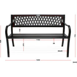 Banco Jardín Asiento Parque Mareike Metal Diseño Parque Clásico 2plazas Interior Exterior Decoración 7 Banco Jardín Asiento Parque Mareike Metal Diseño Parque Clásico 2plazas Interior Exterior Decoración -Elrincon del Jardin Tienda 9224970 3