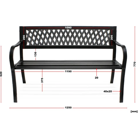 Banco Jardín Asiento Parque Mareike Metal Diseño Parque Clásico 2plazas Interior Exterior Decoración 3 Banco Jardín Asiento Parque Mareike Metal Diseño Parque Clásico 2plazas Interior Exterior Decoración - Imagen 3