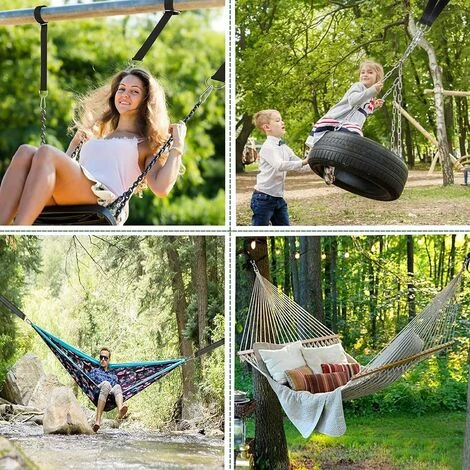 RHAFAYRE Correa Para Hamaca, Correa Para Colgar, Correas Para Colgar De Alta Calidad Para Hamaca Y Columpio De Jardín, Carga Máxima 1000 Kg (negro) 3 RHAFAYRE Correa Para Hamaca, Correa Para Colgar, Correas Para Colgar De Alta Calidad Para Hamaca Y Columpio De Jardín, Carga Máxima 1000 Kg (negro) - Imagen 3