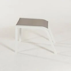 Pack 2 Reposapies De Exterior Apilables, Medidas 57x52x45 Cm, Aluminio Blanco Y Textilene Taupé -Elrincon del Jardin Tienda 94402955 4