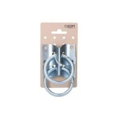 2 Anillas Aparca Perros Con Placa 70x45 Mm En Cartón Colgante Edm