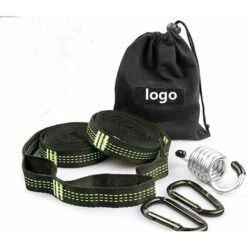 Correa De Hamaca, 3 Mx 2,5 Cm, Peso Máximo 500 Kg, 16 Lazos Ajustables, 2 Mosquetones De Alta Resistencia, Mosquetones Y Bolsa De Transporte