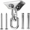 Innovador Gancho De Techo Con Acero Inoxidable 304, Capacidad De 500 Kg, Rotación De 360°, Suspensión Para Conjuntos De Hormigón, Silla Colgante, Lámpara Colgante, Hamaca, Yoga, Con 4 Tornillos De Fij