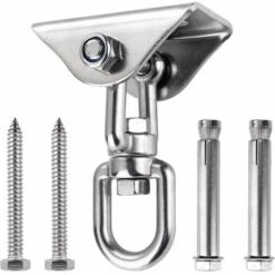 Innovador Gancho De Techo Con Acero Inoxidable 304, Capacidad De 500 Kg, Rotación De 360°, Suspensión Para Conjuntos De Hormigón, Silla Colgante, Lámpara Colgante, Hamaca, Yoga, Con 4 Tornillos De Fij