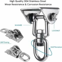 Innovador Gancho De Techo Con Acero Inoxidable 304, Capacidad De 500 Kg, Rotación De 360°, Suspensión Para Conjuntos De Hormigón, Silla Colgante, Lámpara Colgante, Hamaca, Yoga, Con 4 Tornillos De Fij 7 Innovador Gancho De Techo Con Acero Inoxidable 304, Capacidad De 500 Kg, Rotación De 360°, Suspensión Para Conjuntos De Hormigón, Silla Colgante, Lámpara Colgante, Hamaca, Yoga, Con 4 Tornillos De Fij -Elrincon del Jardin Tienda 97078917 3