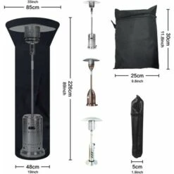 Cubierta De Calentador Para Exteriores De Alta Resistencia Cubierta De Calentador 210D Tela Oxford Impermeable A Prueba De Viento Cubierta De Calentador De Protección UV Negro (226 X 85 X 48 CM) Adecu -Elrincon del Jardin Tienda 97079785 4