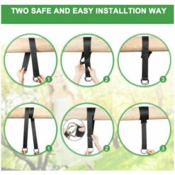 Correas Para Hamaca, Correa Para Columpio Colgante, Cojín Más Grueso Ultrarresistente, Dos Ganchos 8 Correas Para Hamaca, Correa Para Columpio Colgante, Cojín Más Grueso Ultrarresistente, Dos Ganchos -Elrincon del Jardin Tienda 97429621 4