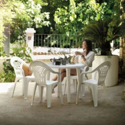 Silla Resina Monoblock Cancún Blanca