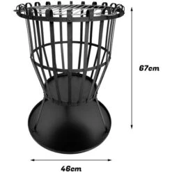 Brasero Exterior,Jardín De Fogatas,cuenco De Fuego Para Terraza Al Aire Libre Jardín De Camping 46x46x67cm Negro -Elrincon del Jardin Tienda 97901951 5