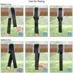 Correas Para Hamacas De Exterior, Longitud 150 Cm Con Correas Colgantes Para Columpios/protectores De árboles, Capacidad De Bloqueo Hasta 550 Kg -Elrincon del Jardin Tienda 98024727 4