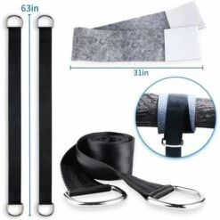 Correas Para Hamacas, 2 Juegos De 2 X 150 Cm Correas Colgantes Resistentes Para Columpios Con Anillo En D Y Cojín Más Grueso, Dos Ganchos De Mosquetón Carga Máxima De 500 Kg Para Hamaca Y Columpio D -Elrincon del Jardin Tienda 99029397 3