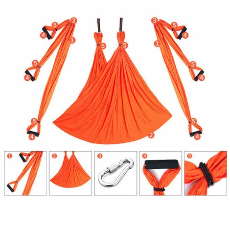 Conjunto Completo Flying-Aerial Yoga Hamaca Columpio De Tela Últimos Cinturones De Yoga Multifunción Antigravedad Para Entrenamiento De Yoga Yoga Para Deporte 2 Conjunto Completo Flying-Aerial Yoga Hamaca Columpio De Tela Últimos Cinturones De Yoga Multifunción Antigravedad Para Entrenamiento De Yoga Yoga Para Deporte - Imagen 2